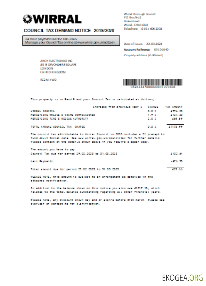 Projet de loi sur la taxe d'affaires du conseil municipal de Wirral, SCR